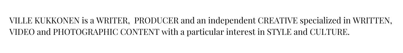 Portfolio – Ville Kukkonen